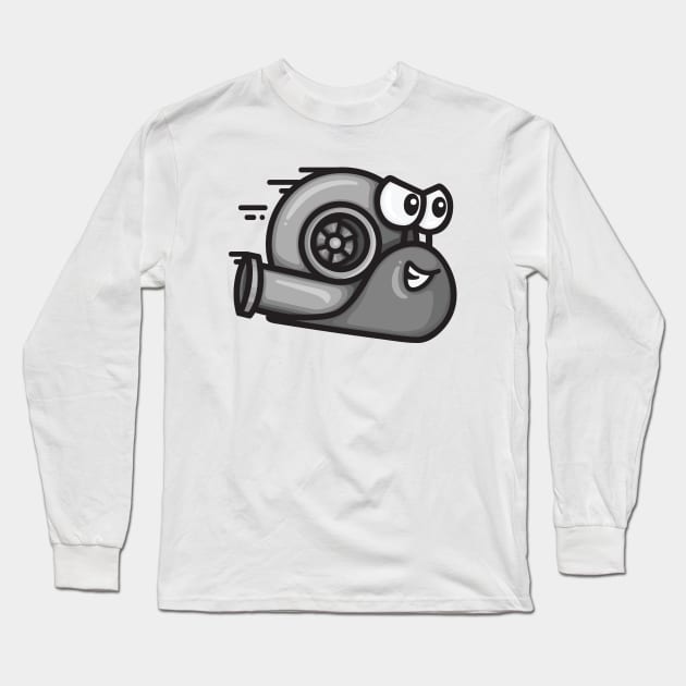 Turbo Snail - Black and White Long Sleeve T-Shirt by hoddynoddy